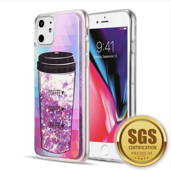 Pink Glitter Coffee Cup iPhone 11 Case - Picture 5 of 5